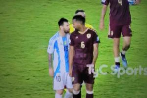 Messi pelea con jugadores venezolanos