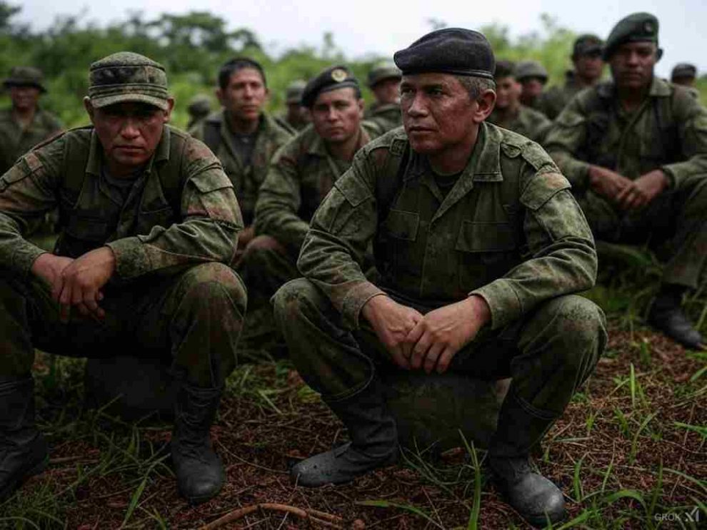 imagen de guerrilleros colombianos generada por AI