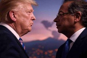 Donald Trump y Gustavo Petro enfrentados. Ai