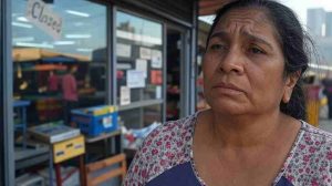 Mujer representa su preocupacion por el impacto del conflicto entre Trump y Petro en la economía colombiana