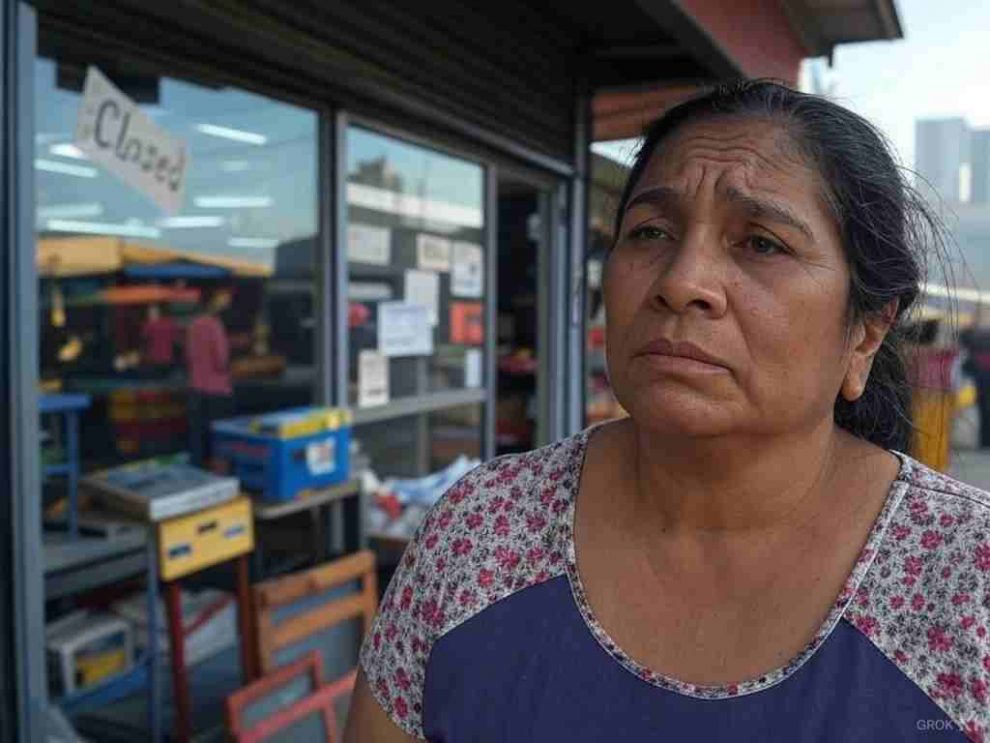 Mujer representa su preocupacion por el impacto del conflicto entre Trump y Petro en la economía colombiana