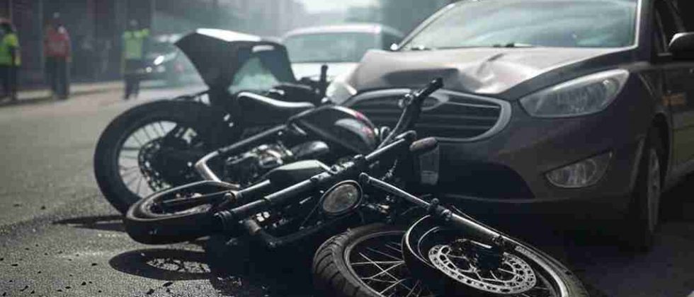 Choque entre moto y vehículo en la avenida Los Cedros