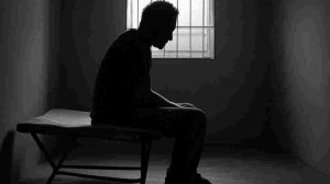 silueta sujeto preso en su celda