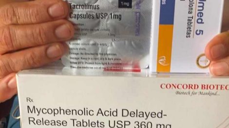 Imagen de medicamentos para transplantados en Venezuela