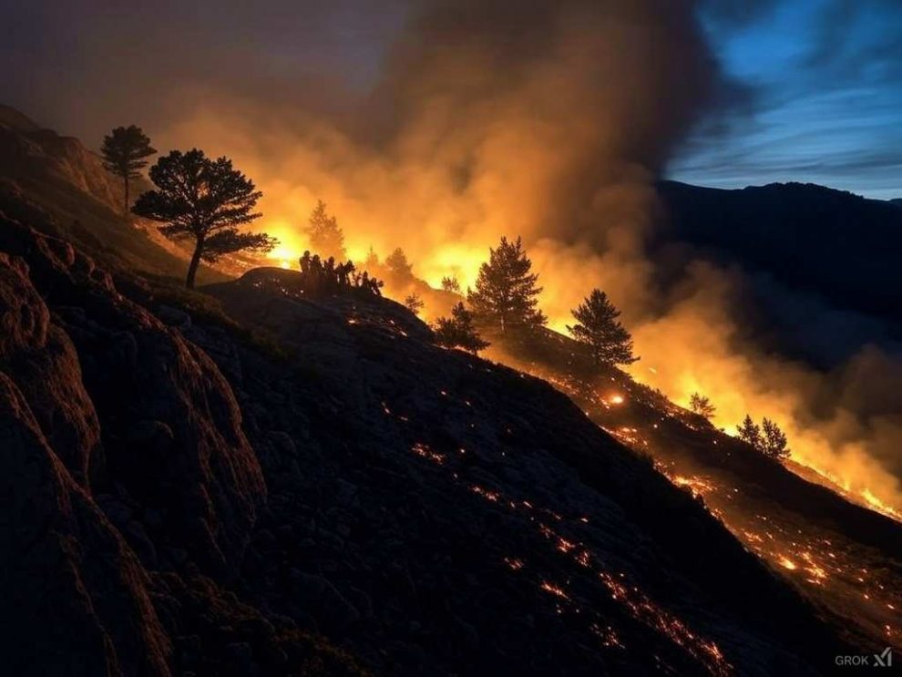 Imagen de un incendio forestal. AI