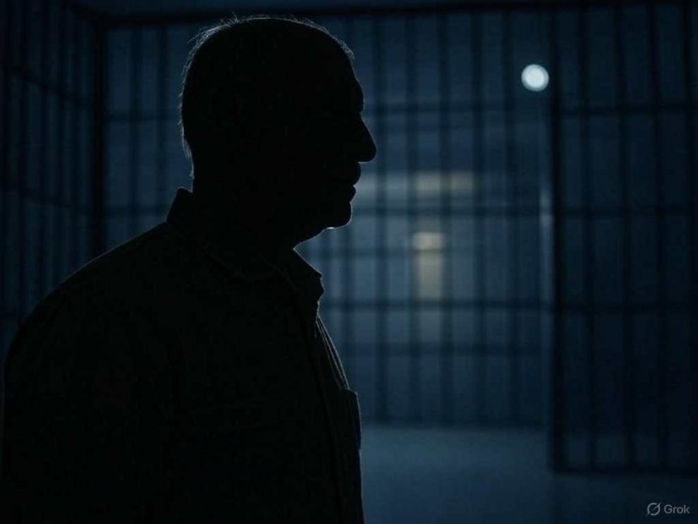 Hombre detenido en la cárcel