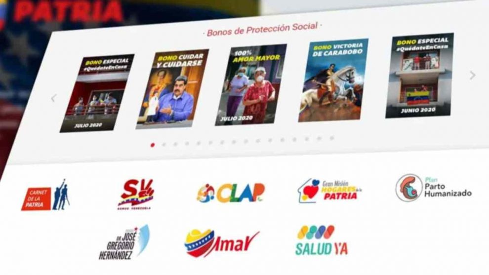 sistema patria. Bonos están disponibles