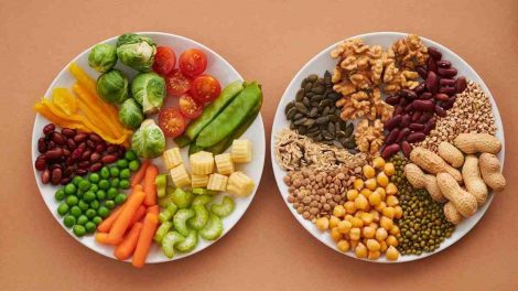 Dos platos con alimentos