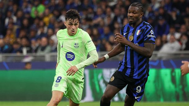 Jugadores inter de Milan y Barcelona