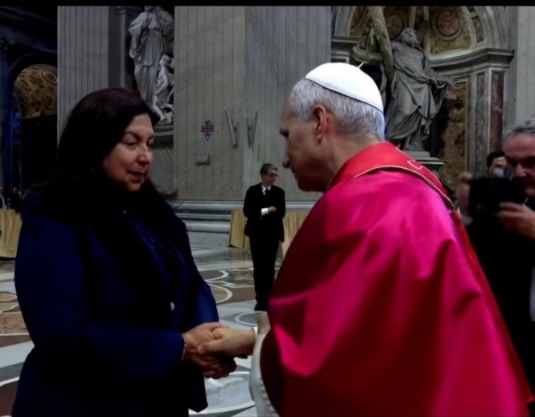 Carmen Meléndez se reunió con el papa León XIV