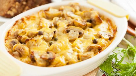 papas en salsa de champiñones