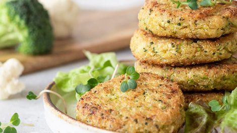 hamburguesas de quinoa y brócoli