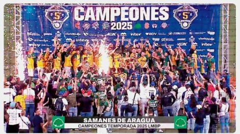 Samanes de Aragua campeón de la Liga Mayor. Celebración