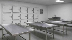sala forense en una morgue