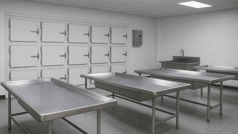 sala forense en una morgue