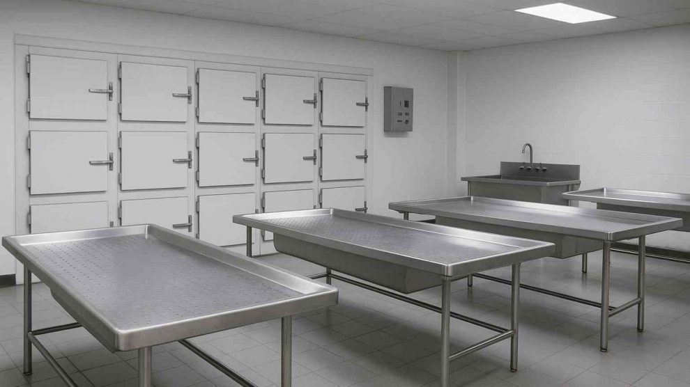 sala forense en una morgue