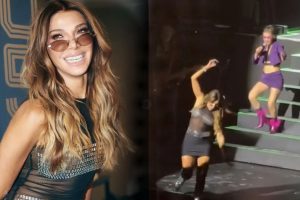 Catherine Fulop sufre caída en show de Erreway