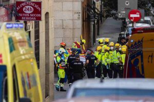 Derrumbe parcial de edificio en Madrid