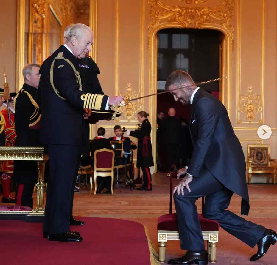 David Beckham nombrado caballero por el rey Carlos III