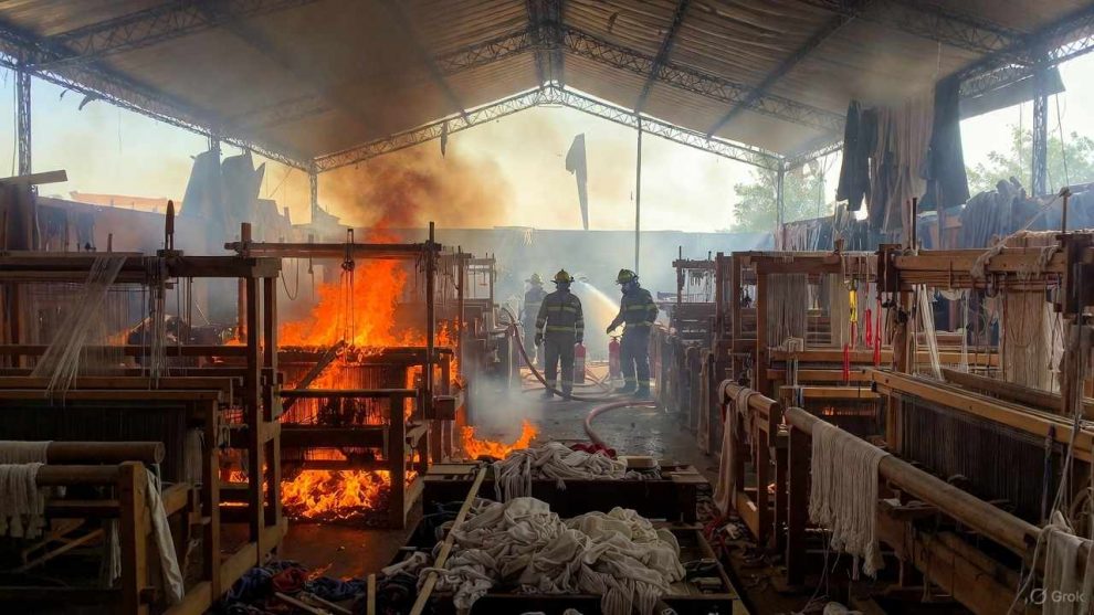 Incendio en una tapicería de Valencia Venezuela