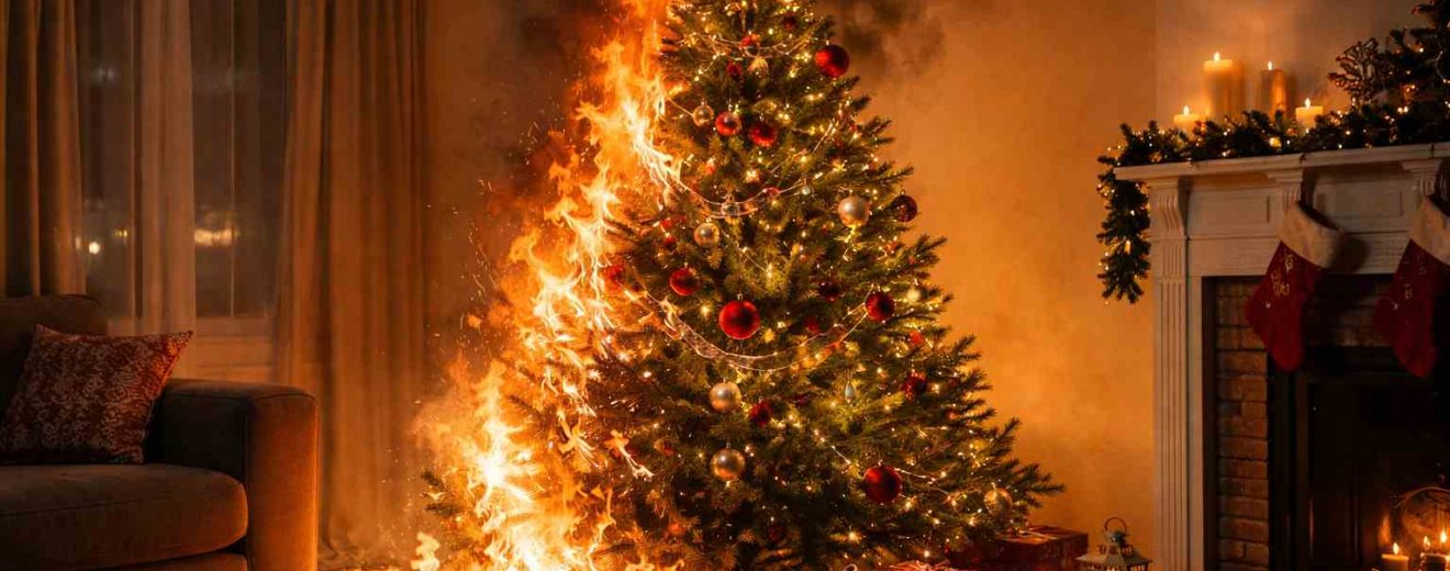 Incendio por árbol de Navidad