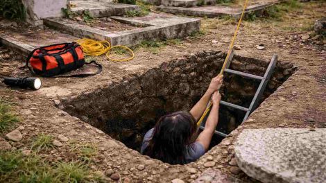 mujer fue rescatada tras caer en la fosa de un cementerio en Naguanagua