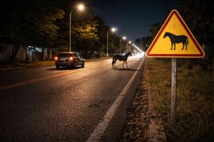 Colisión entre un vehículo y un caballo en Maracay