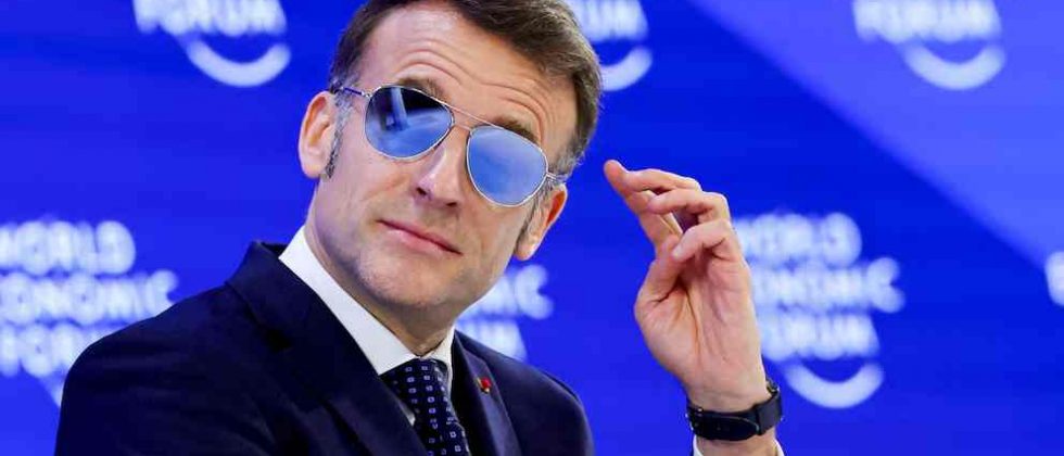 Gafas de Emmanuel Macron en Davos