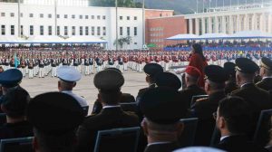 Delcy Rodríguez y su primer acto militar