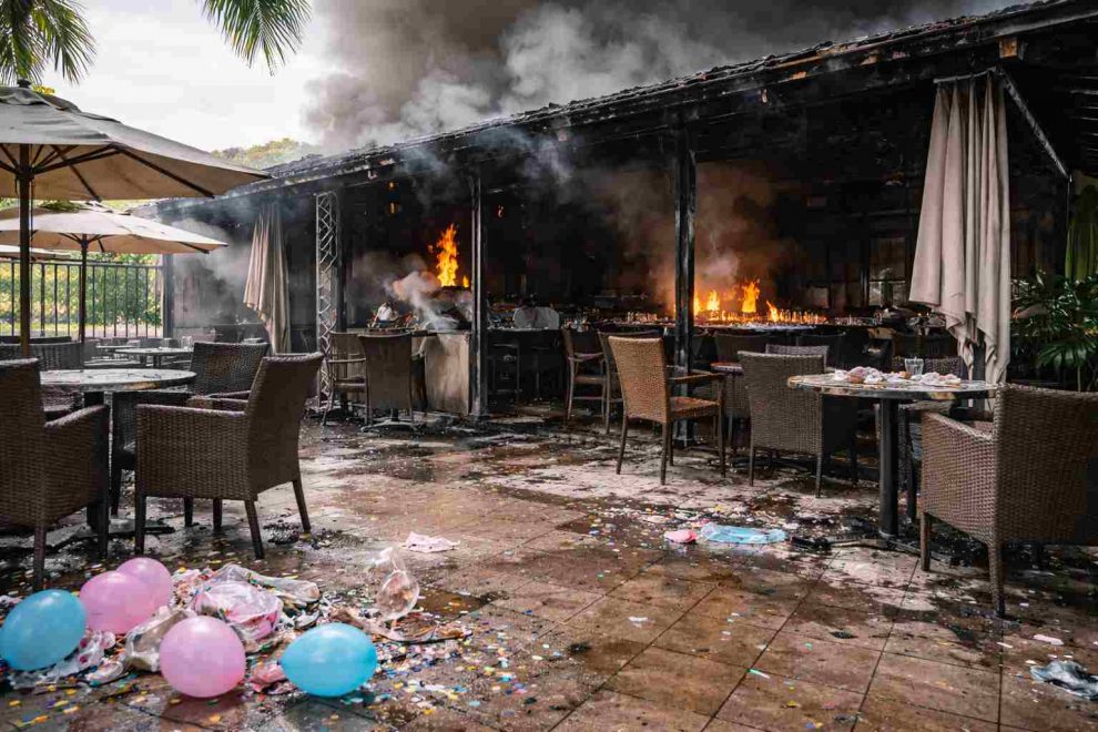 Gender Reveal explosivo: Incendio en reconocido restaurante de Lecherías, Anzoátegui