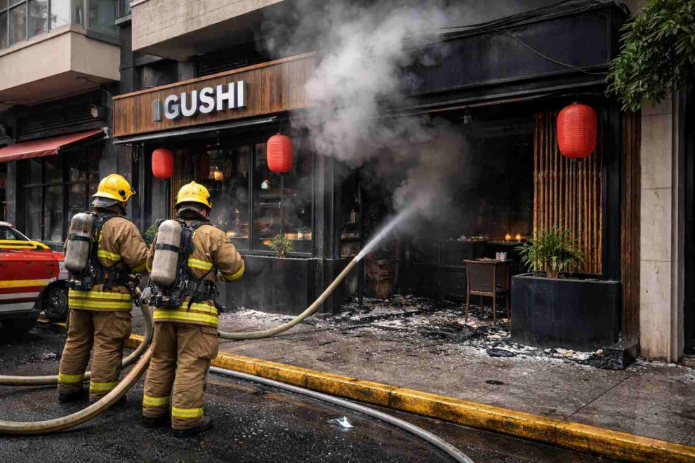 Incendio en restaurante de Sushi