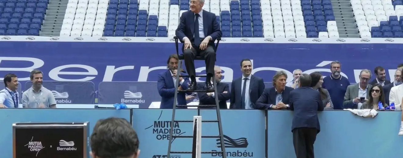 Transformación del Bernabéu en pista de tenis