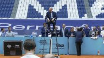 Transformación del Bernabéu en pista de tenis