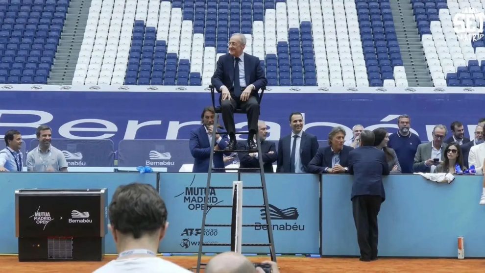 Transformación del Bernabéu en pista de tenis