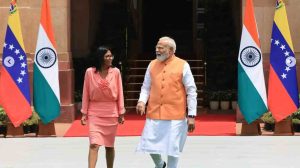 Delcy Rodríguez se reunió con Narendra Modi