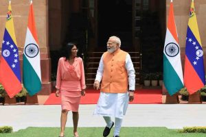 Delcy Rodríguez se reunió con Narendra Modi