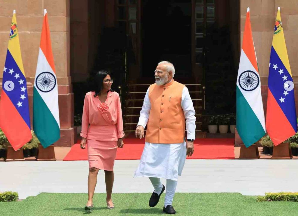 Delcy Rodríguez se reunió con Narendra Modi