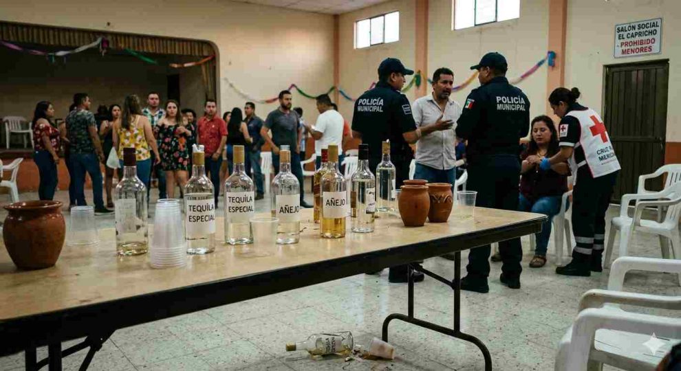 tequila adulterado en una fiesta