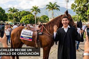 Bachiller recibe un caballo de graduación en Táchira y su reacción se hace viral