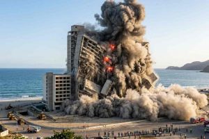 Demolición controlada de un edificio
