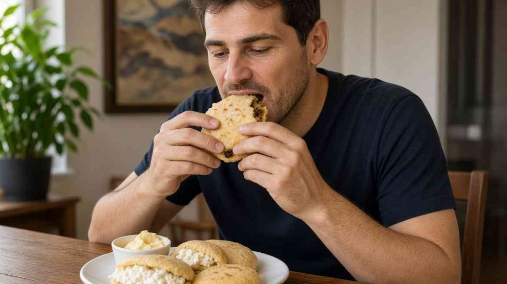 Iker Casillas come arepas venezolanas